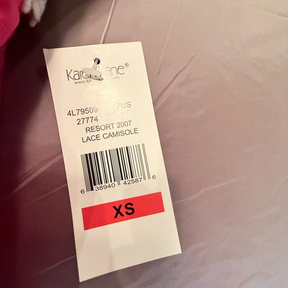 NWT Karen Kane Pink Lace Trim Sleeveless 100% Silk Top Size XS MSRP $148 - Picture 8 of 9